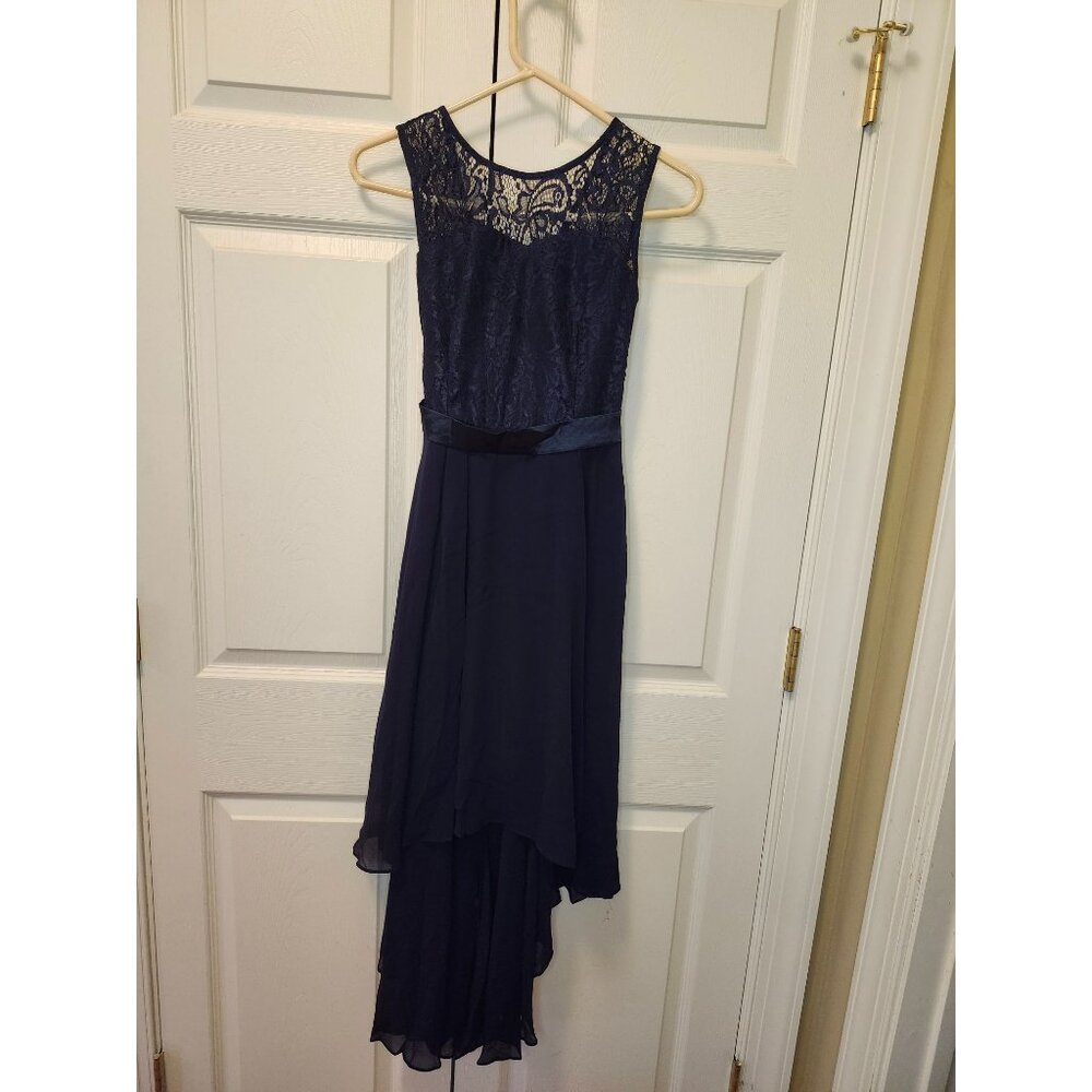 New Women Zapaka Navy Blue High Low Lace Sleeveless Cocktail Formal Dress Size S